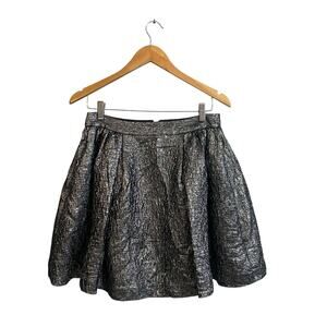 KATE SPADE NEW YORK METALLIC TWIRL REVERSE PLEAT COCKTAIL PARTY SKIRT SZ 0 $348